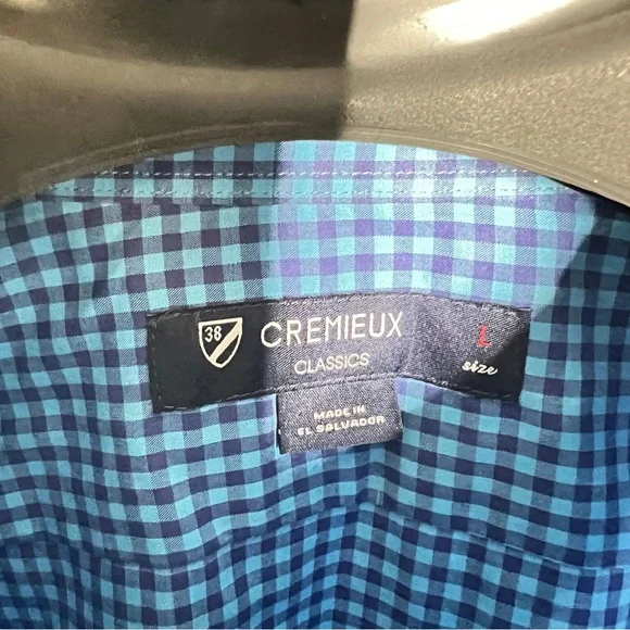 Daniel Cremieux Men’s Large Blue Navy Check Shirt 100% Cotton Button-Down Shirt - Picture 6 of 10